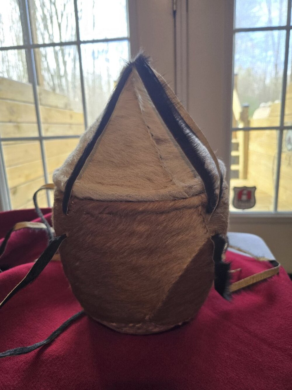 Vintage Handcrafted Cowhide Decorative Basket – Rustic Western Art Piece